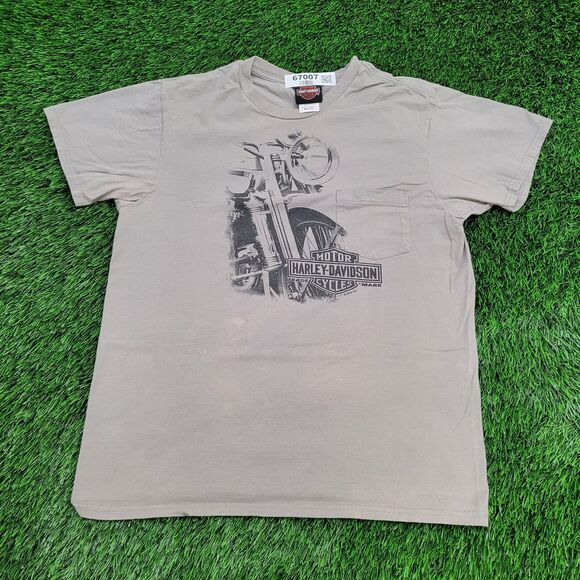 Harley Davidson Shirt Medium 19x24 Taupe - Picture 1 of 16